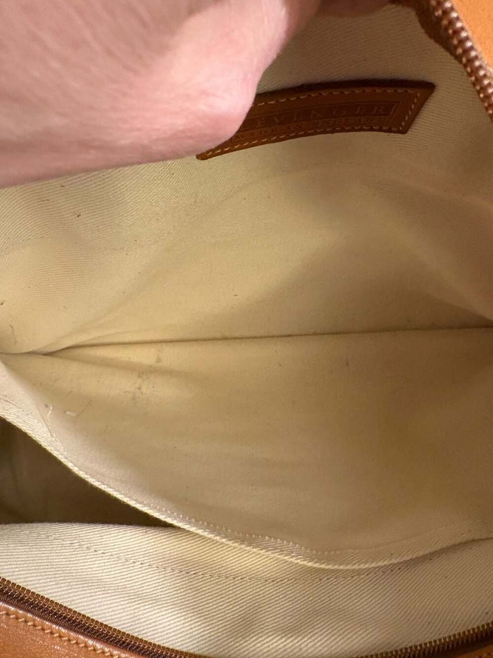 Levenger Vintage British Tan Leather Tote Bag Made in England - Picture 6 of 8